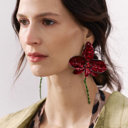 Casual Daily Flowers Patchwork Earrings