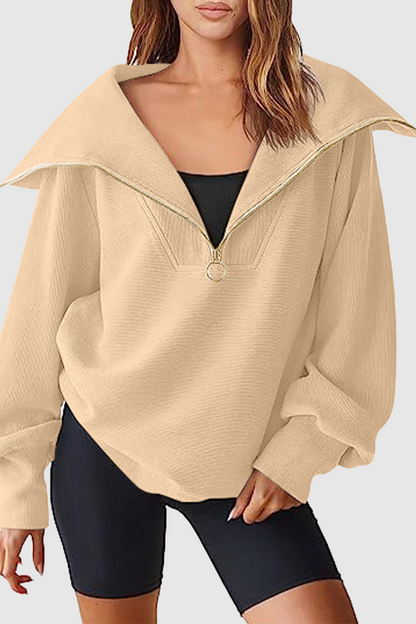 Casual Street Solid Color Zipper Turndown Collar Hoodies(6 Colors)