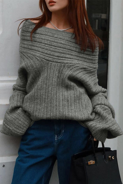 Casual Street Potholes Off Shoulder Sweaters (5 Colors)