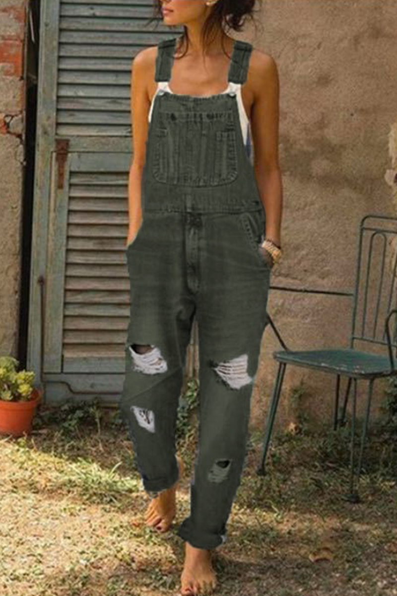 Casual Solid Ripped Harlan Jumpsuits(3 Colors)