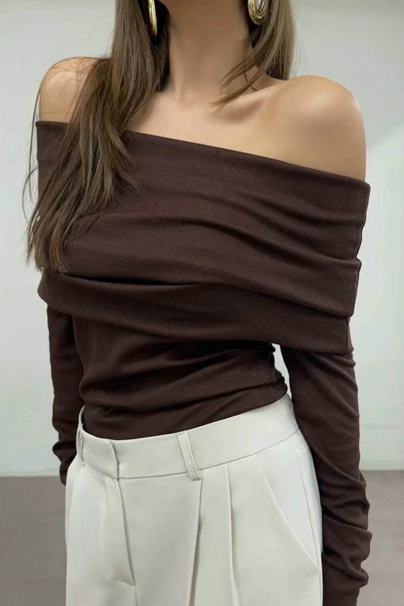 Sexy Solid Color Ruched Off Shoulder Sweaters(5 Colors)