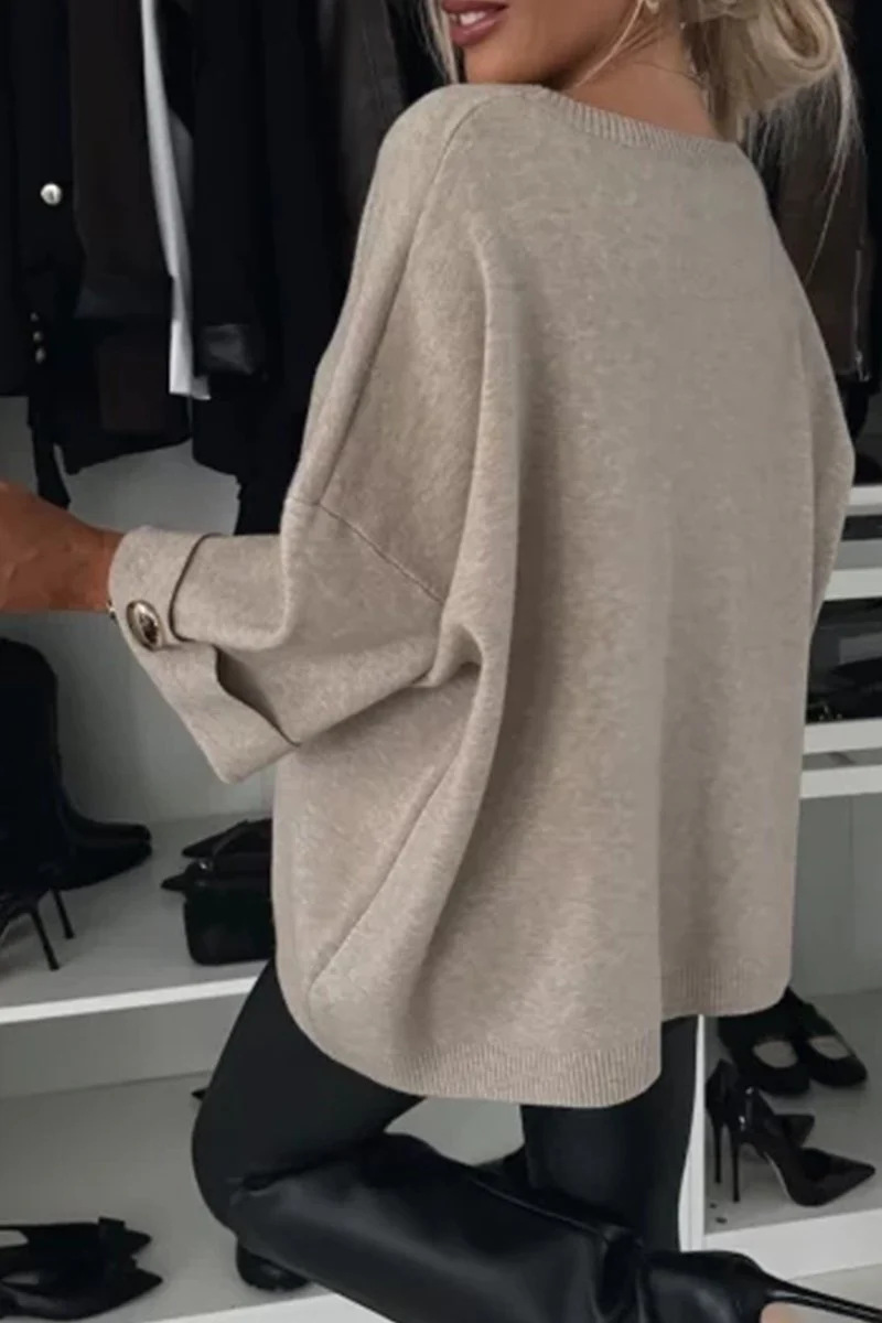 Casual Solid Color Weave O Neck Sweaters(5 Colors)