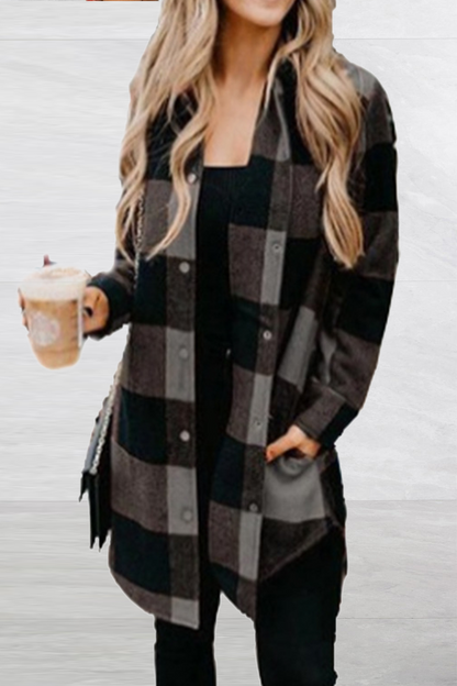 Casual Plaid Patchwork Turndown Collar Blouses(6 Colors)