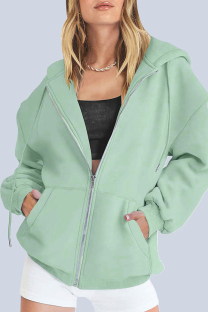 Casual Sportswear Solid Pocket Hooded Collar Outerwear(12 Colors)